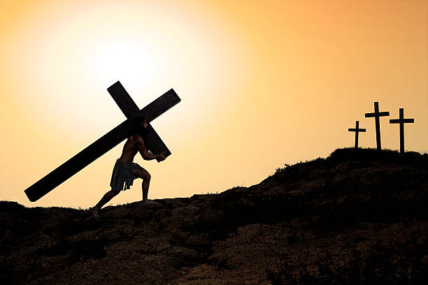 Jesus carrying the cross.
